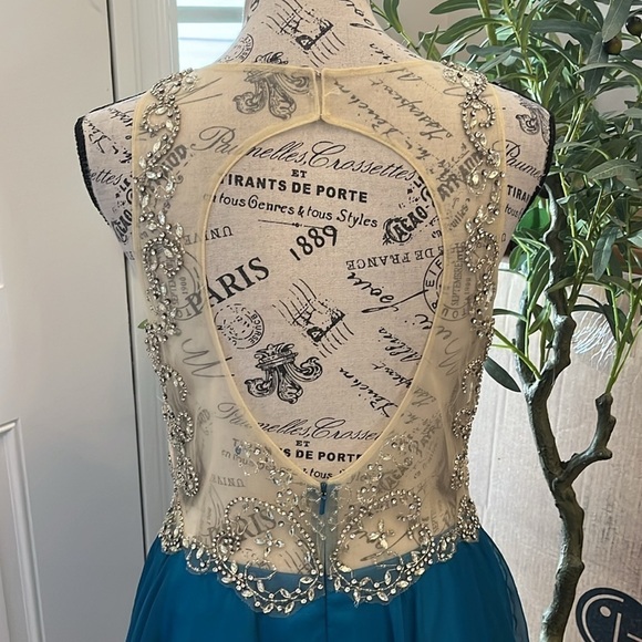 Alyce Paris Formal Dress Prom Cocktail Illusion Mini Size 8 NWT Gemstones - Picture 5 of 12